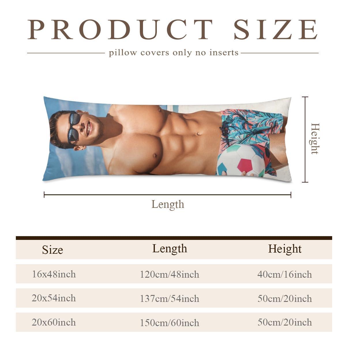 TUSANEII Custom Pillow Case Customized Pillow with Picture Long Body Pillowcase Personalized Throw Pillow Cover, Valentines Anniversary Love Keepsake Gifts Two-Sides Design, Black 54\"x20\"