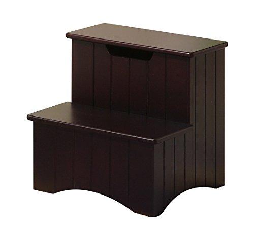 Kings Brand Furniture Kings Brand Dark Cherry Finish Wood Bedroom Step Stool With Storage