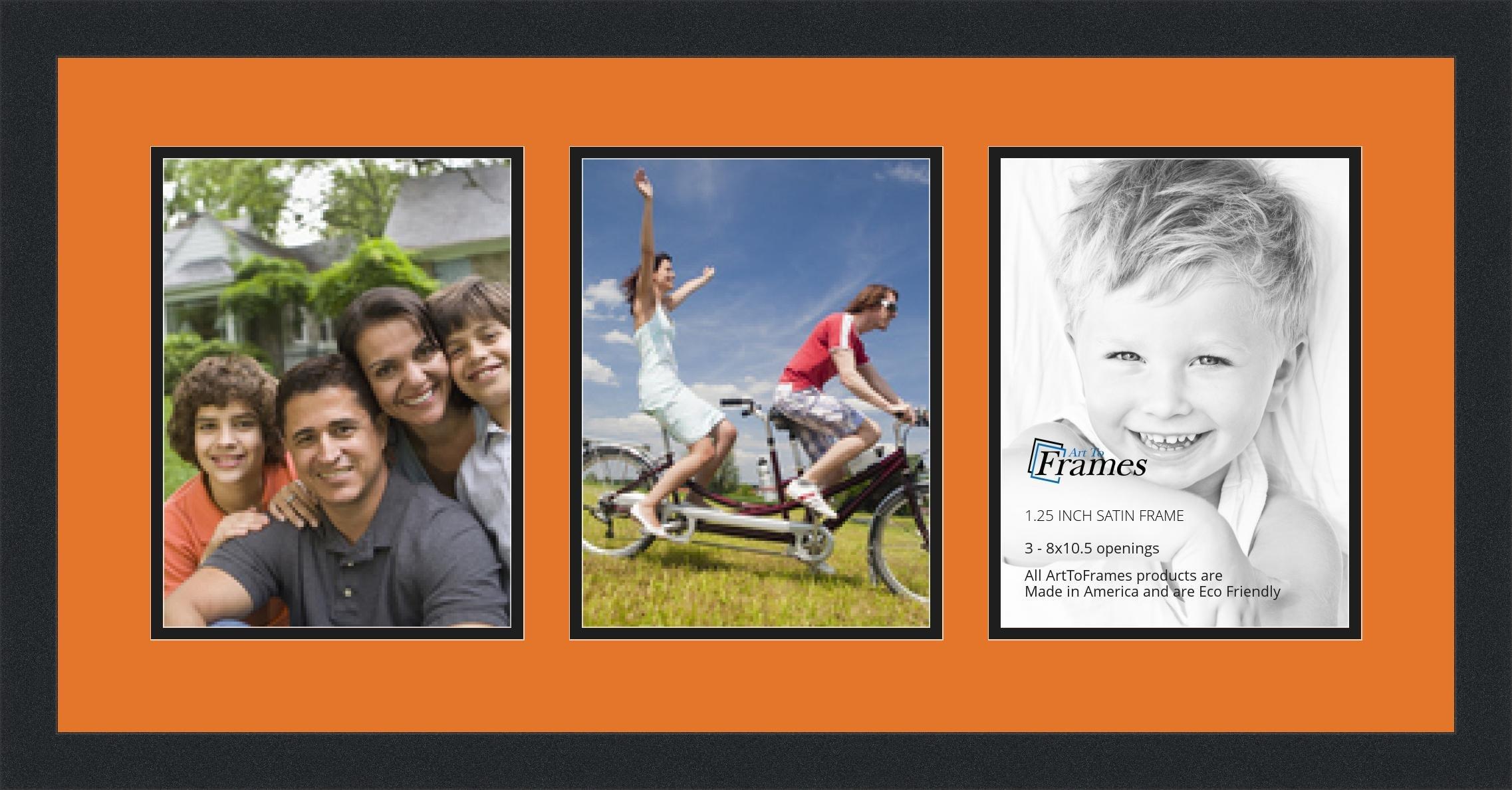 ArtToFrames ArtToFrames Collage Photo Frame Double Mat with 3 - 8x10.5 Openings and Satin Black Frame