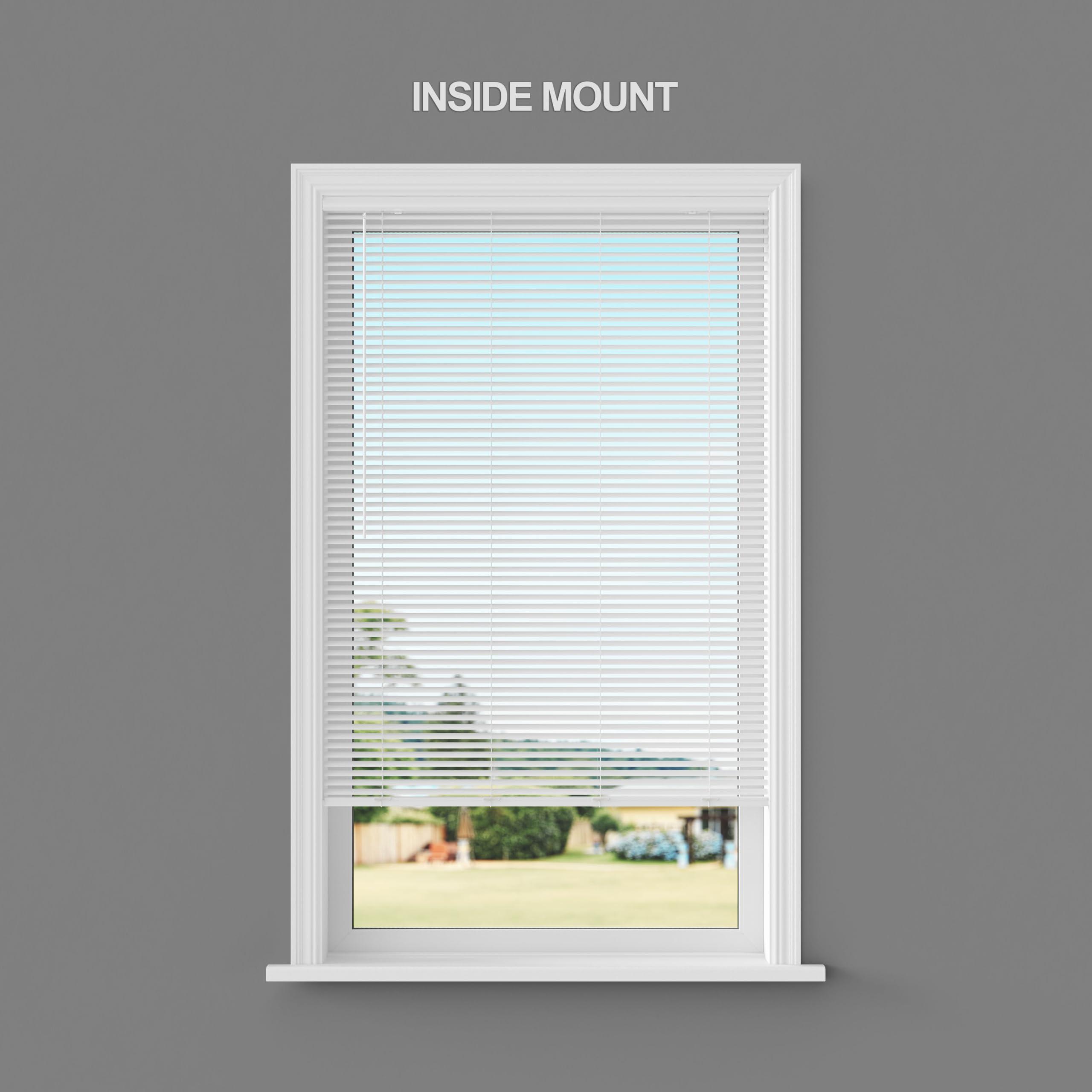 Lumino Cordless Room Darkening Mini Blinds for Indoor Windows - 67" W x 48" L - White, Over 1,400 Custom Sizes Starting at 9.97, 1" Vinyl Slats, Horizontal Window Blinds by Lumino