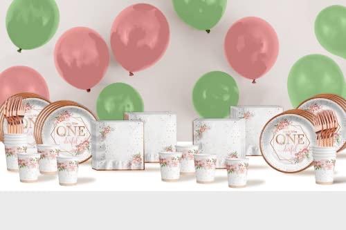 Birthday Galore Little Miss Onederful 1st Birthday Party Supplies Set Plates Cups and Napkins Bonus Forks Tableware Kit for 16