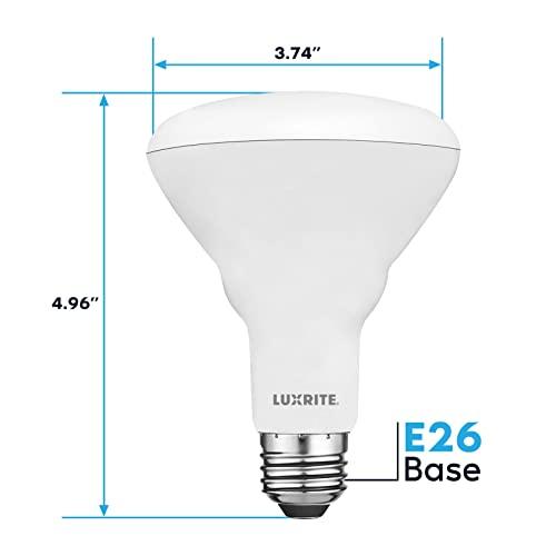 LUXRITE LUXRITE 12-Pack BR30 LED Bulb, 65W Equivalent, 6500K Daylight, Dimmable, 650 Lumens, LED Flood Light Bulbs, 8.5W, Energy Star, E26 Medium Base, Damp Rated, Indoor/Outdoor - Living Room and Kitchen