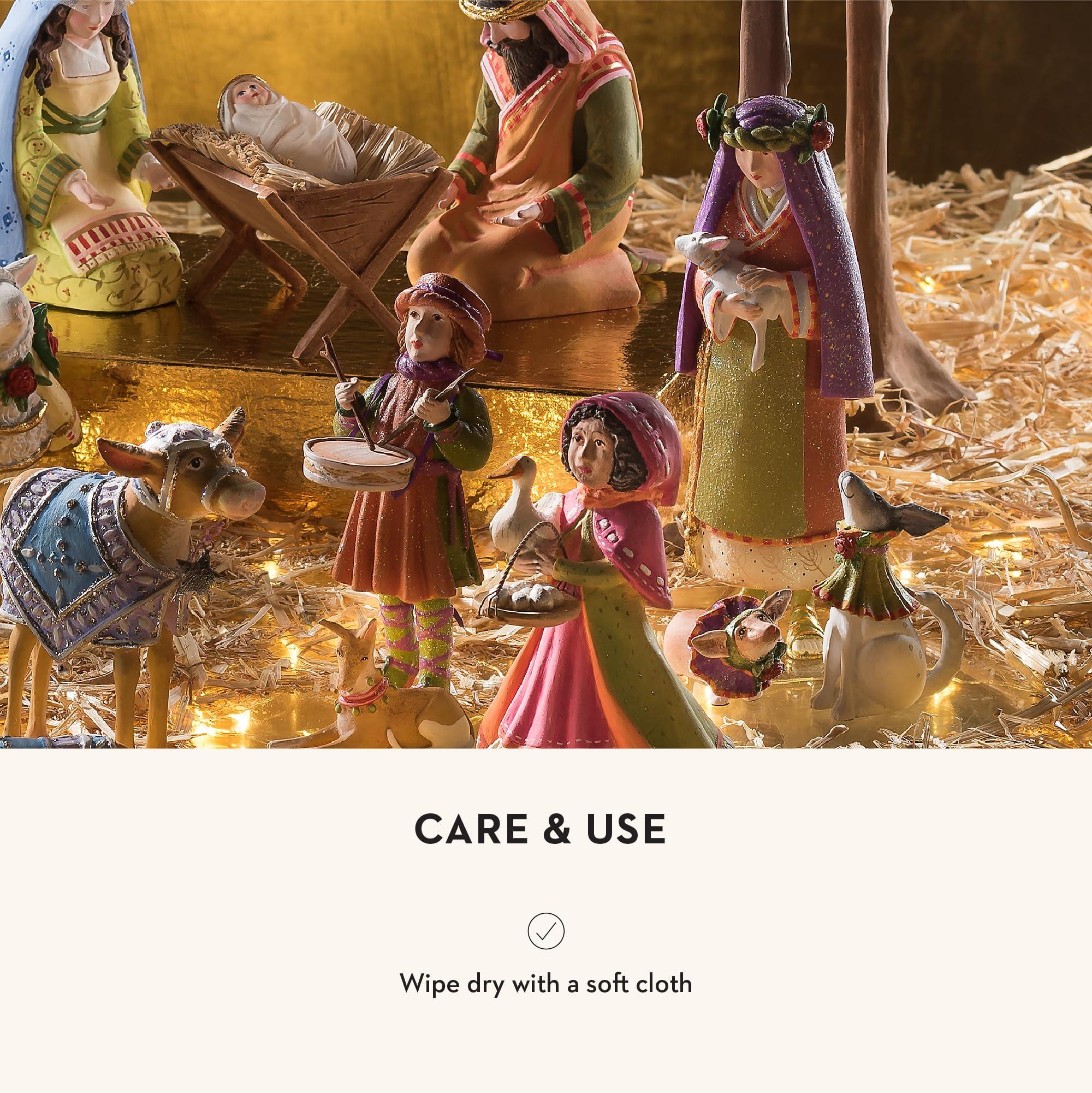 MACKENZIE-CHILDS MACKENZIE-CHILDS Patience Brewster Nativity Figurine, Christmas Nativity Home Decor, Shepherdess with Dog