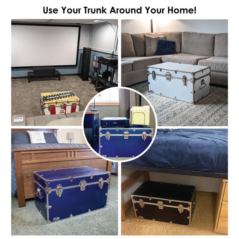 C&N Footlockers C&N Footlockers - XL Graduate Storage Trunk - Made in the USA - STEEL Footlocker for College Dorm Room & Summer Camp - 32 x 18 x 18.5 Inches (Mint)