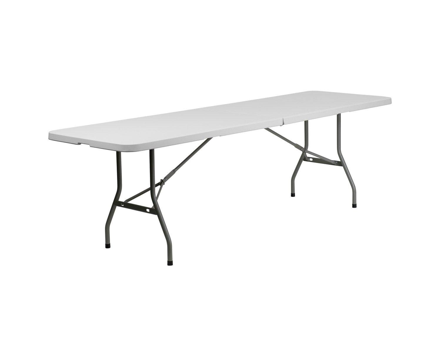 Offex Offex 30\'\'W x 96\'\'L Plastic Bi-Folding Table with Non-marring Foot Caps