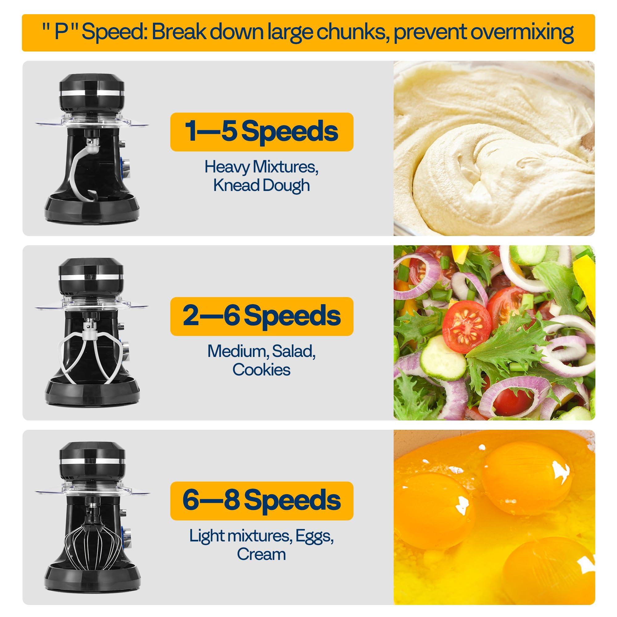 VIVOHOME VIVOHOME 4.75 Quart Stand Mixer, 8 Speed Kitchen Electric Food Mixer, Household Stand Mixer for Baking, Cake, Bread with Beater, Dough Hook, Wire Whip and Egg Separator, Black