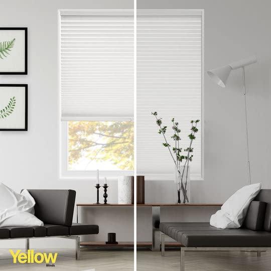 YELLOW BLINDS YELLOW BLINDS Cellular Shades, Window Blinds for Room, Window Coverings for Home Decor Series, Snow (Light Filtering), 25" W x 72" H