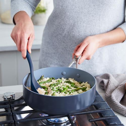 GreenPan GreenPan Silicone 5 Piece Cooking Utensil Set, Slotted & Solid Spoon, Turner, Spatula, Whisk, Flexible Nonstick Kitchen Tools, Steel Core, Heat-Resistant Anti-Slip Handle BPA-Free Dishwasher Safe Blue