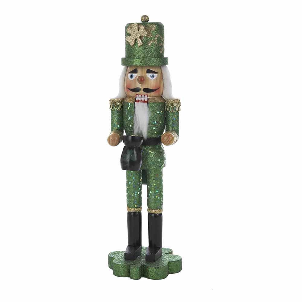 Kurt S. Adler Kurt Adler 15-Inch Wooden Irish Nutcracker on Shamrock Base