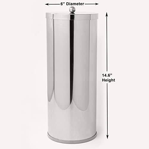 Huji [2023 Upgraded Version] HUJI Rust Resistant Stainless Steel Toilet Paper Roll Canister Holder w/Removable Base for Bathroom Storage (1 Pack, Toilet Paper Canister)