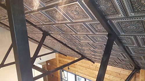 From Plain To Beautiful In Hours La Scala-Faux Tin Ceiling Tile - Antique Silver 25-Pack