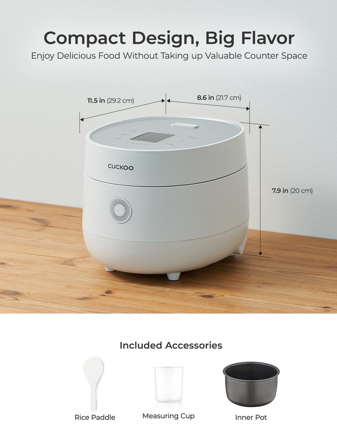 CUCKOO CUCKOO Rice Cooker 3 Cup Uncooked / 6 Cup Cooked, Modern Fuzzy Logic Rice Cooker Small with Delay Timer & Keep Warm Setting, One-Touch Auto Clean Mode, Non-Stick Inner Pot, White (CR-0375FW)