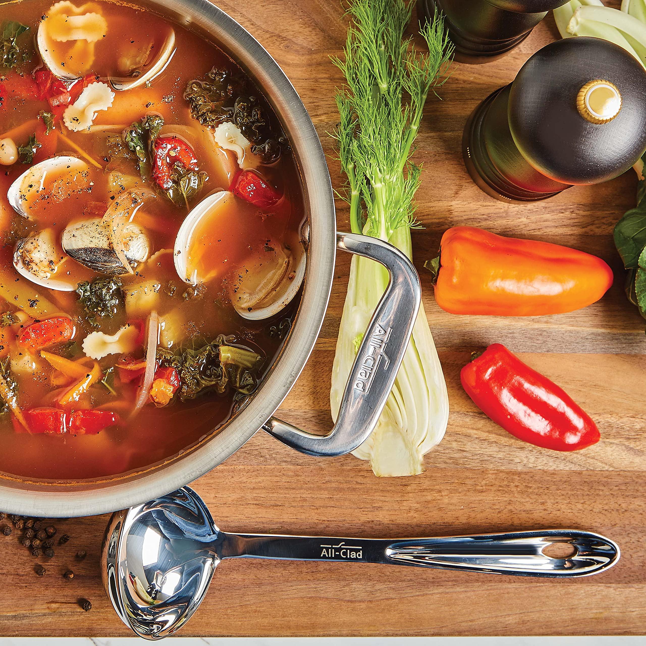 All-Clad All-Clad Specialty Stainless Steel Kitchen Gadgets Soup Ladle Kitchen Tools, Kitchen Hacks Silver