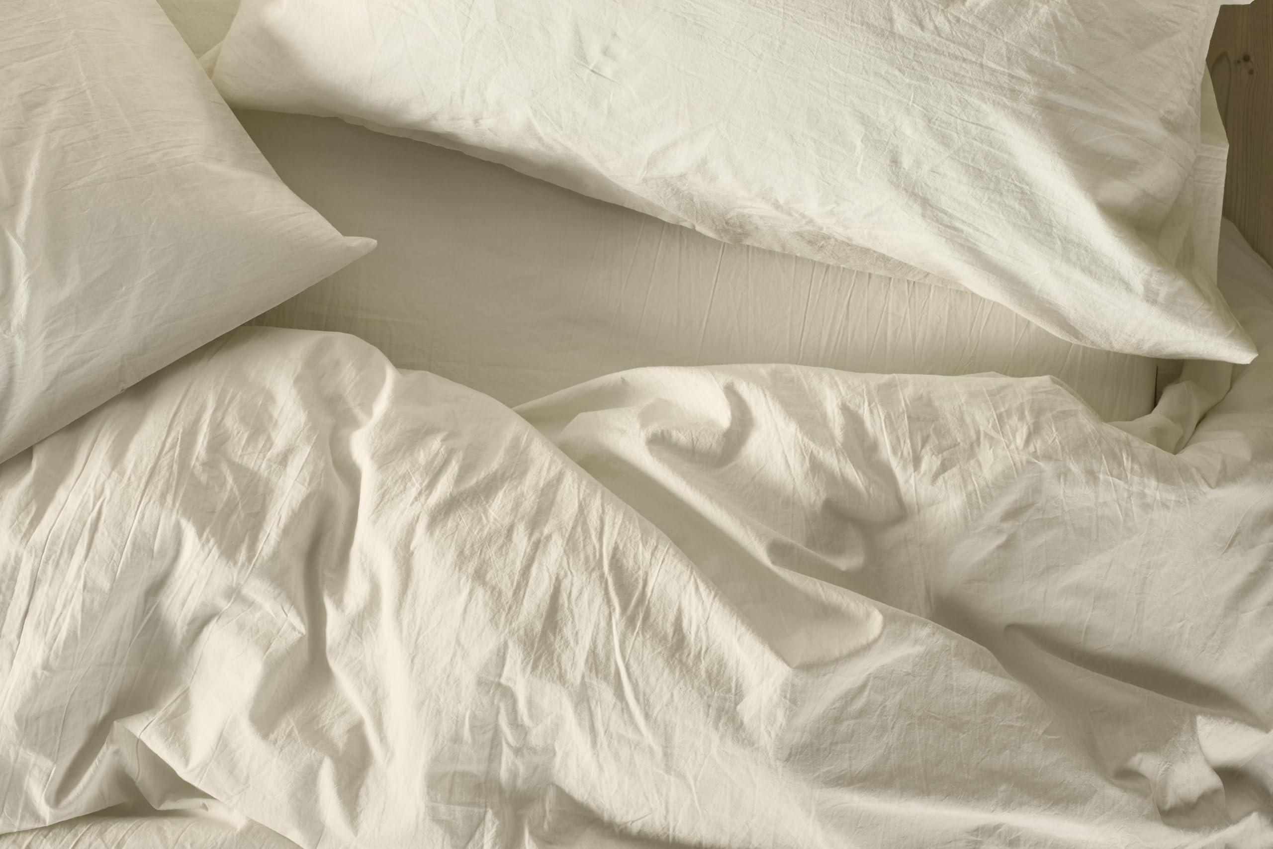 Coyuchi Coyuchi Organic Crinkled Percale Sheet Set, Undyed (Full)