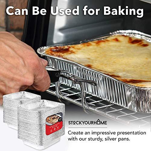 Stock Your Home Aluminum Pans 9x13 Disposable Foil Baking Pans (100 Pack) - Half Size Steam Table Deep Pans - Tin Foil Pans Great for Cooking, Heating, Storing, Prepping Food