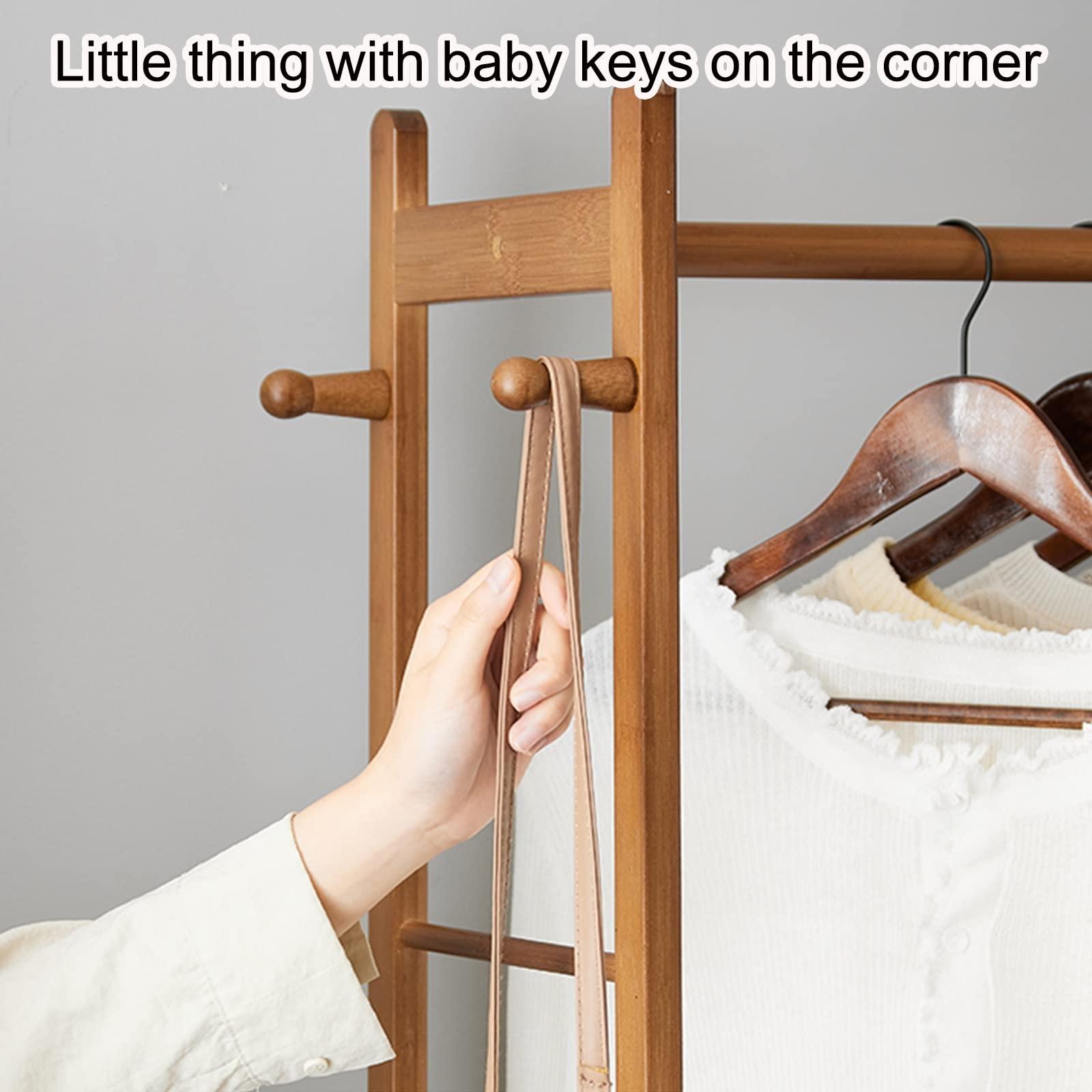 IMPREC IMPREC Wooden Coat Hanger, Modern Vertical Coat Hanger Furniture Coat Hanger The Bold Main Pole Can Hang A Lot of Clothes Put A Lot of Items at The Bottom (Color : Brown, Size : 57.5x35x174cm)