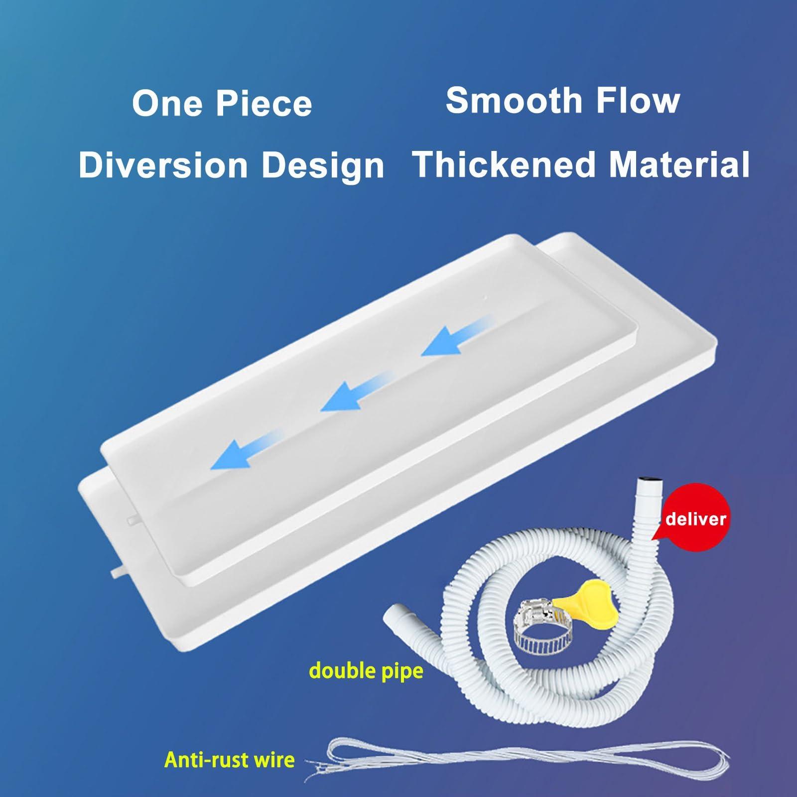 GQMYCDM Condensate Drain Pan Plastic Drip Tray, AC Drip Pan with Drain, Universal Window Air Conditioner Drain Kit, for Indoor/Outdoor Split Air Conditioner Heat Pump Systems(Color:3-5P,Size:Hose 400cm)