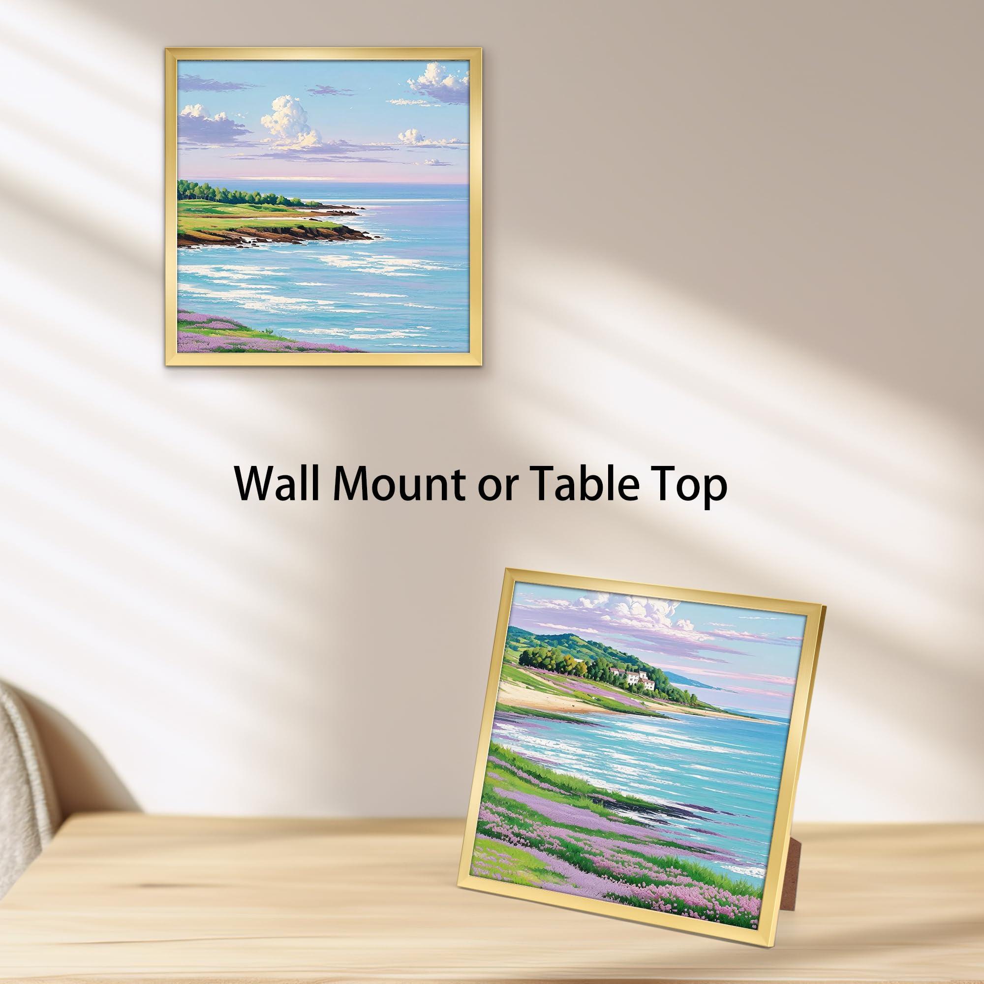 Giftgarden Giftgarden 12x12 Picture Frame Gold, 12 by 12 Thin Square Frame for Photo Gallery Wall Tabletop Display, Single