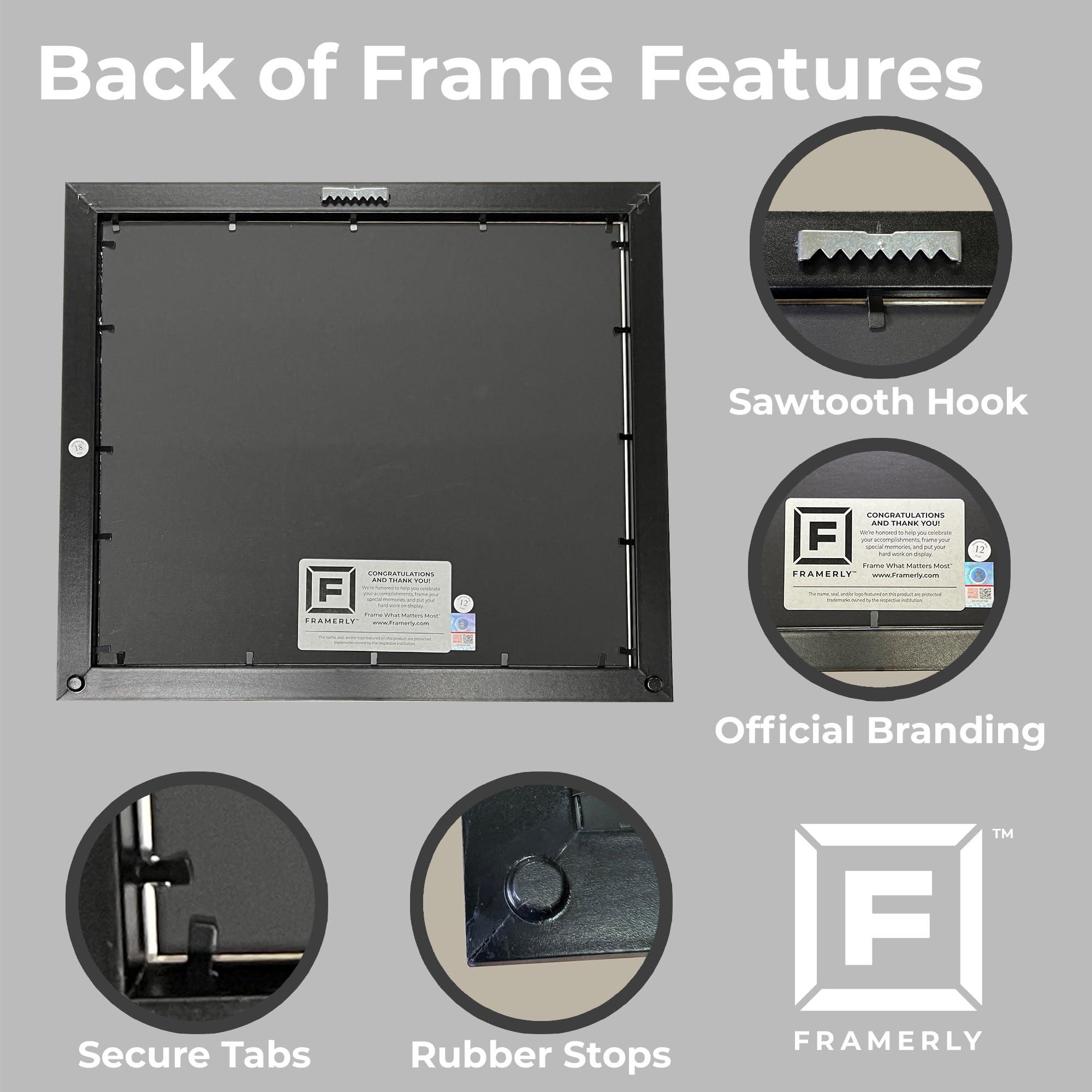 Framerly Framerly - Gonzaga University School of Education 10\" W X 8\" H Diploma Frame - Fits a Bachelor\'s and Master\'s - Gold Embossed Diploma Frame - Cherry Moulding with Navy and Gold Matting