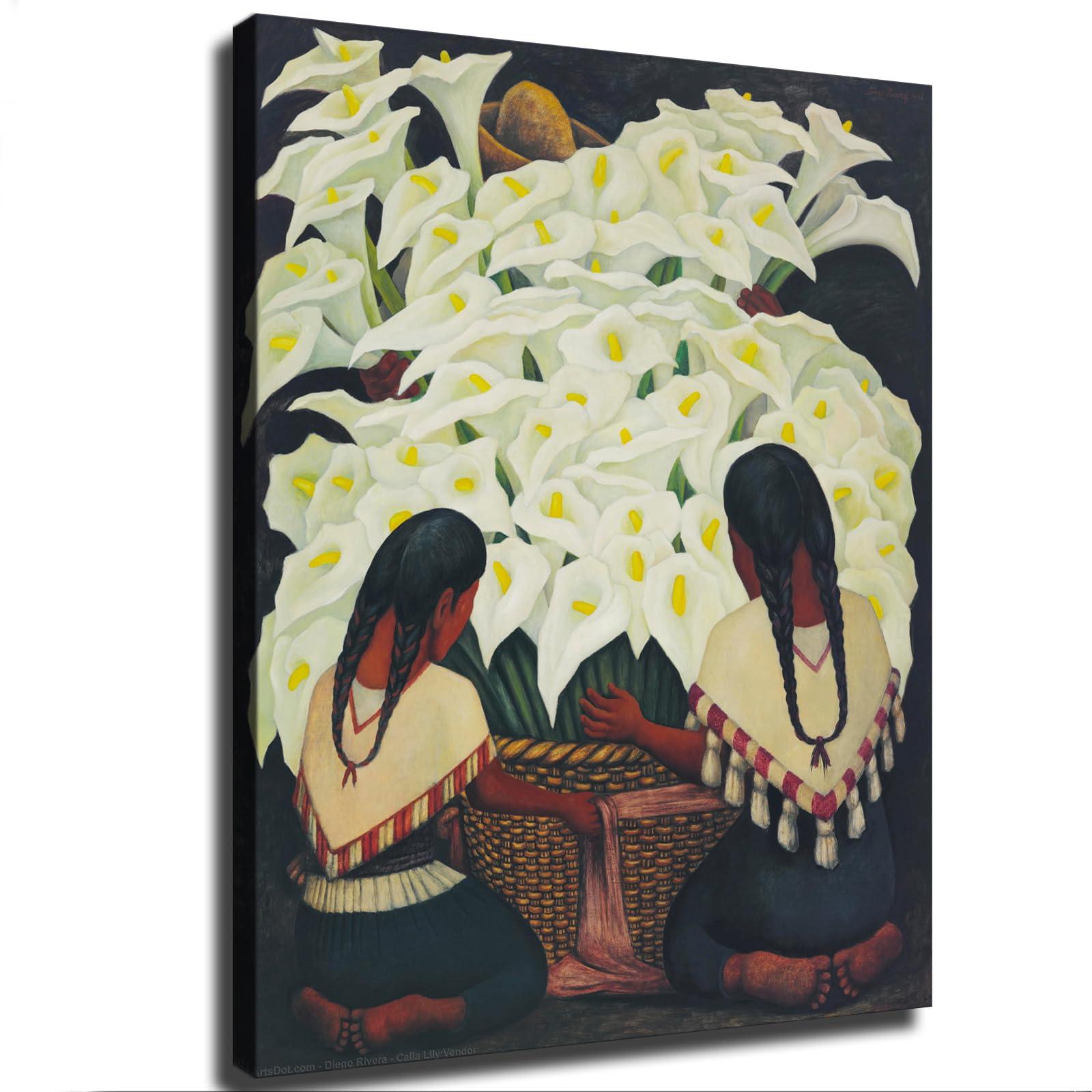 NikkOh NikkOh Calla Lily Vendor Diego Rivera Poster Canvas Painting Wall Art Picture Gift Bedroom Home Aesthetic Decoration (Unframed,2027inch)