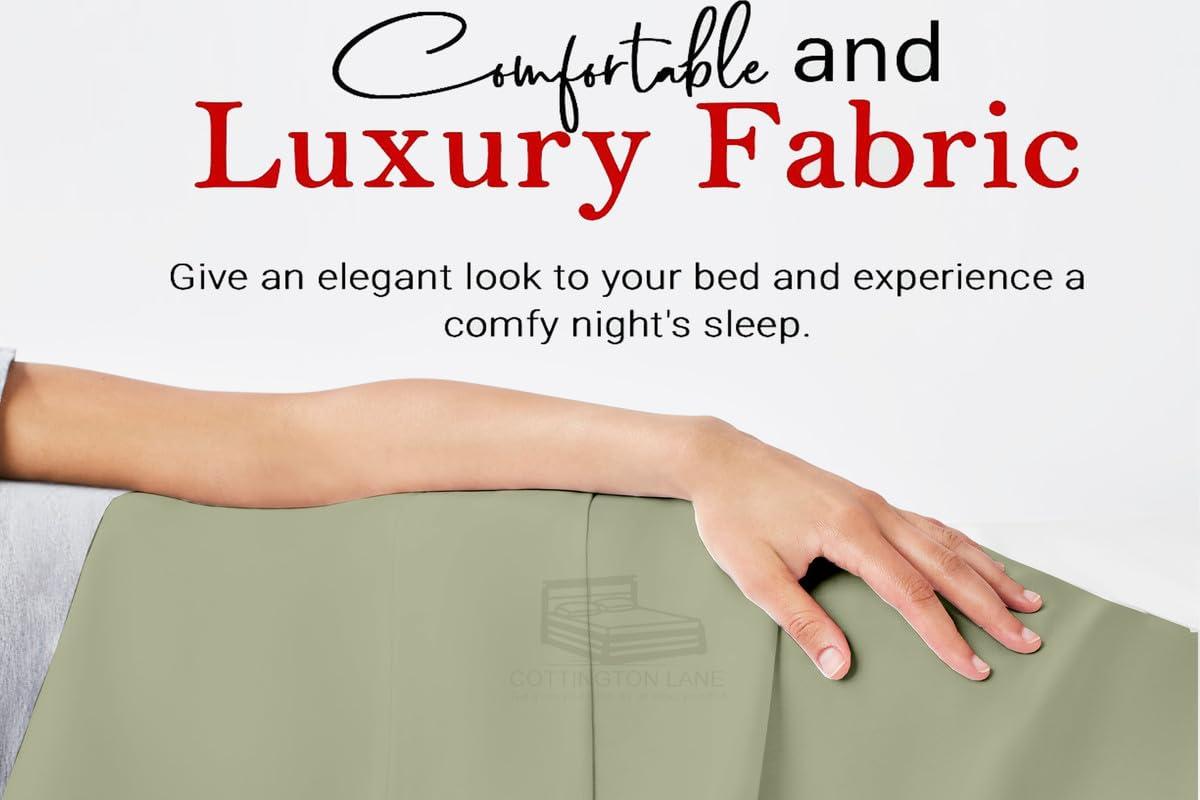 Cottington Lane Sleeper Sofa Fitted Sheet Queen Size - 100% Egyptian Cotton - 6 Inch Deep Fitted Queen Size Sleeper Sofa Sheets - Sofa Sleeper Fitted Sheet Only, Queen Sofa Bed/Pullout Couch Bottom Sheet(Sage)