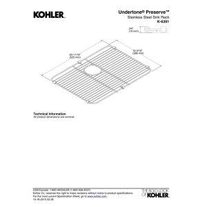 Kohler KOHLER Sink Rack for K-6584, K-3325-NA, K-3332-NA Undertone, and K-3325-HCF Undertone Preserve Sinks, Stainless Steel,