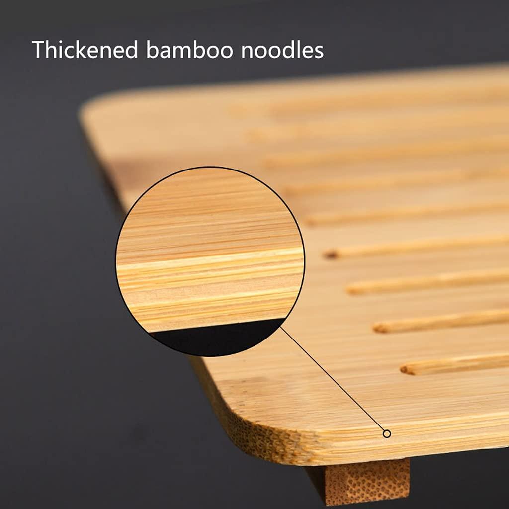 HOTRA Bamboo Tea Tray-Chinese Gongfu Tea Mini Tea House Home Office Dining Table Tray Box Water Storage And Drainage (Size : Square)