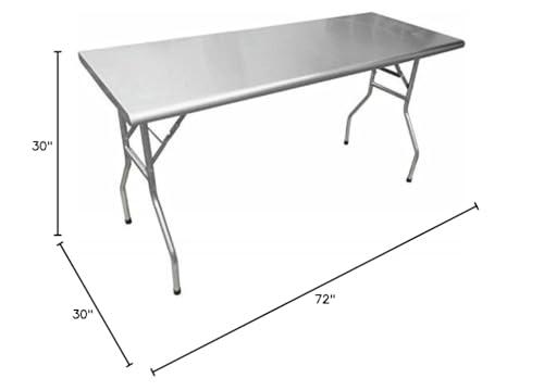 Zanduco Zanduco Folding Table Stainless Steel 30\" X 72\" X 30 5/8\" Without Undershelf