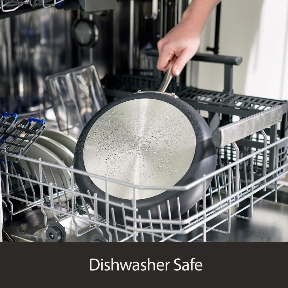 All-Clad All-Clad HA1 Hard Anodized Nonstick Fry Pan 12 Inch Induction Oven Broiler Safe 500F, Lid Safe 350F Pots and Pans, Cookware Black