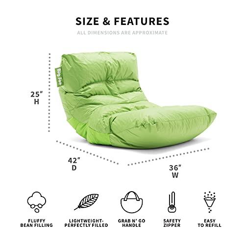 Big Joe Big Joe Roma Bean Bag Chair, Spicy Lime Smartmax, Durable Polyester Nylon Blend, 3 feet