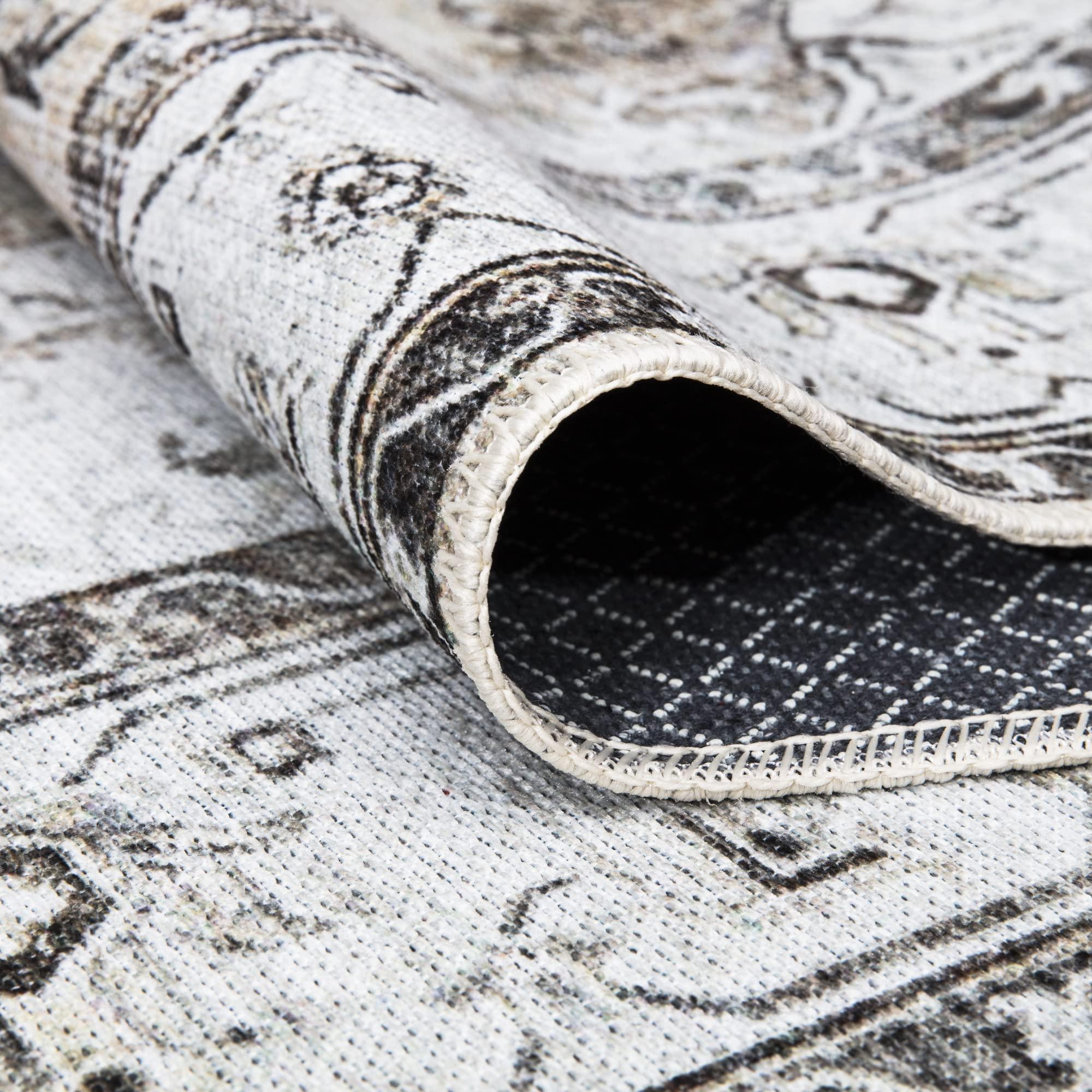 Bloom Rugs Bloom Rugs Washable Non-Slip 5' x 7' Rug - Brown/Beige/Charcoal Traditional Area Rug for Living Room, Bedroom, Dining Room, and Kitchen - Exact Size: 5' x 7'