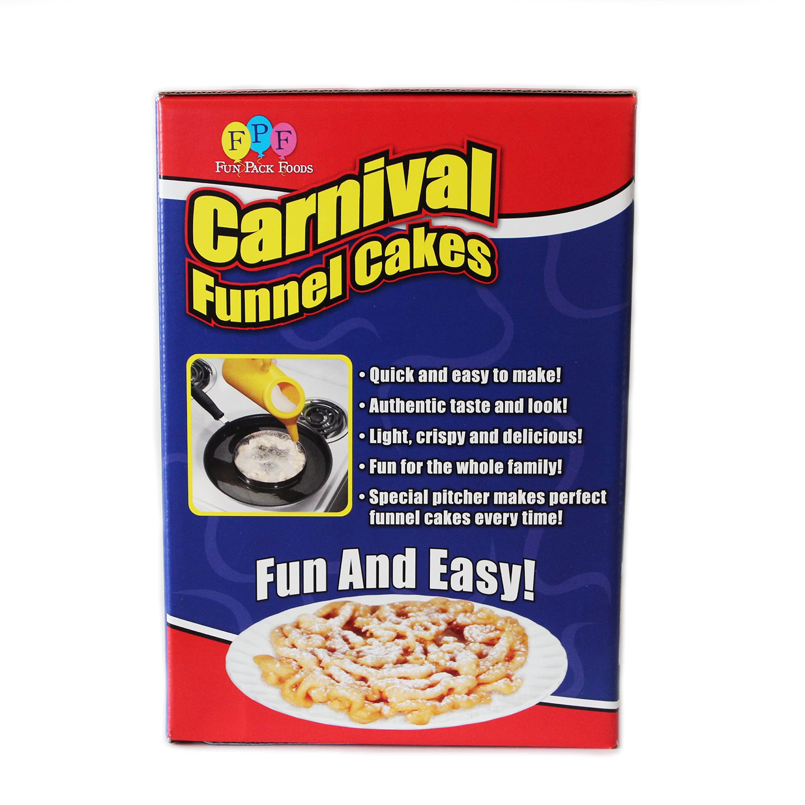 Xcell International Fun Pack Foods - Carnival Funnel Cakes Deluxe Kit - Includes (2) Original Funnel Cake Mixes, Pitcher, Fry Ring & Cooking Tongs