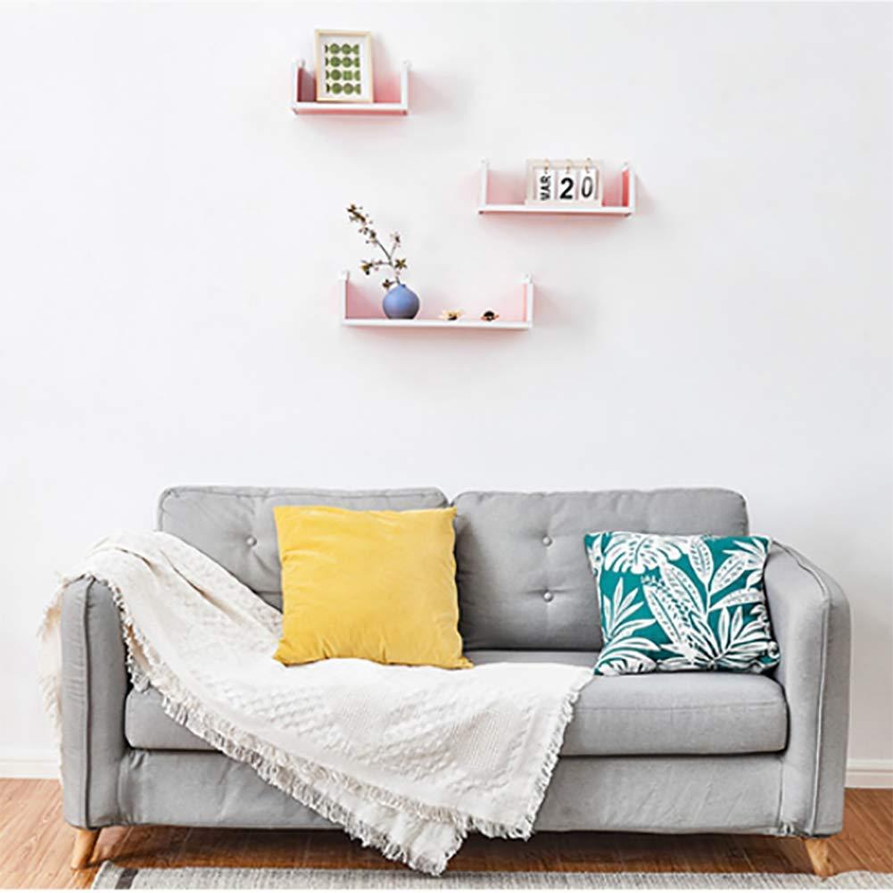 Wddwymll Wddwymll Set of 3 MDF Floating Shelves,30/40/50cm U Shaped Floating Wall Shelves,Easy to Install Wall Shelf,Load Capacity 22kg,for Bathroom, Bedroom, Living Room,Kitchen(9 Colors)