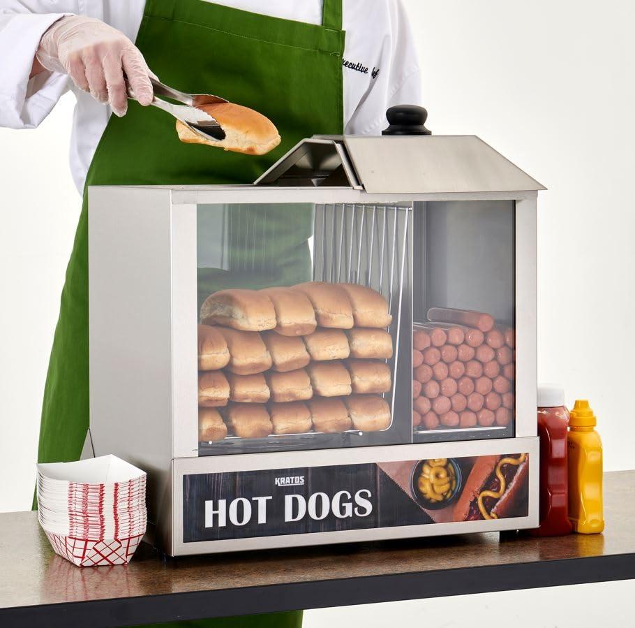 Kratos Kratos 29M-056 Hot Dog/Bun Steamer/Merchandiser, 200 Hot Dog/48 Bun Capacity, 120V, 1300W