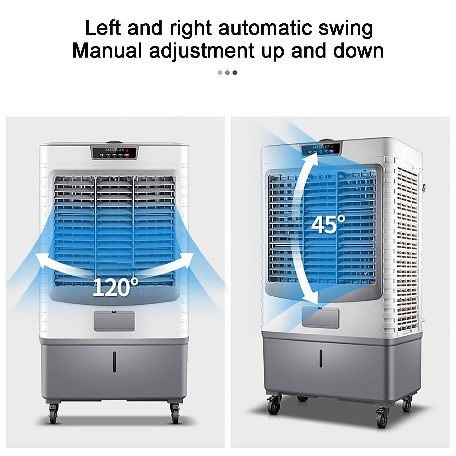 Yqyc Yqyc Industrial Strength Fan Cooler for Commercial, Office, Home - Portable Evaporative Air Cooler, Large Air Volume Industrial Air Conditioning Fan Water Cooling Fan and Caster Wheels with Brakes