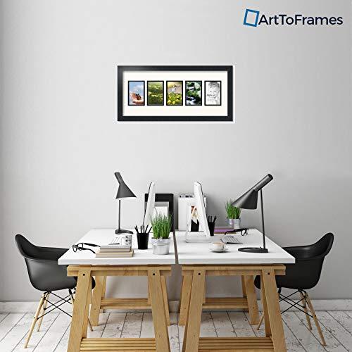 ArtToFrames Art to Frames Double-Multimat-1183-824/89-FRBW26079 Collage Photo Frame Double Mat with 5 - 3.75x5.75 Openings and Satin Black Frame