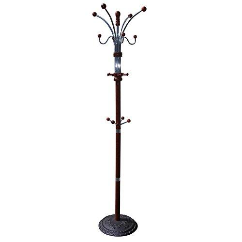 SQUARE FURNITURE Coat Stand Wood and Metal (ESPRESSO)