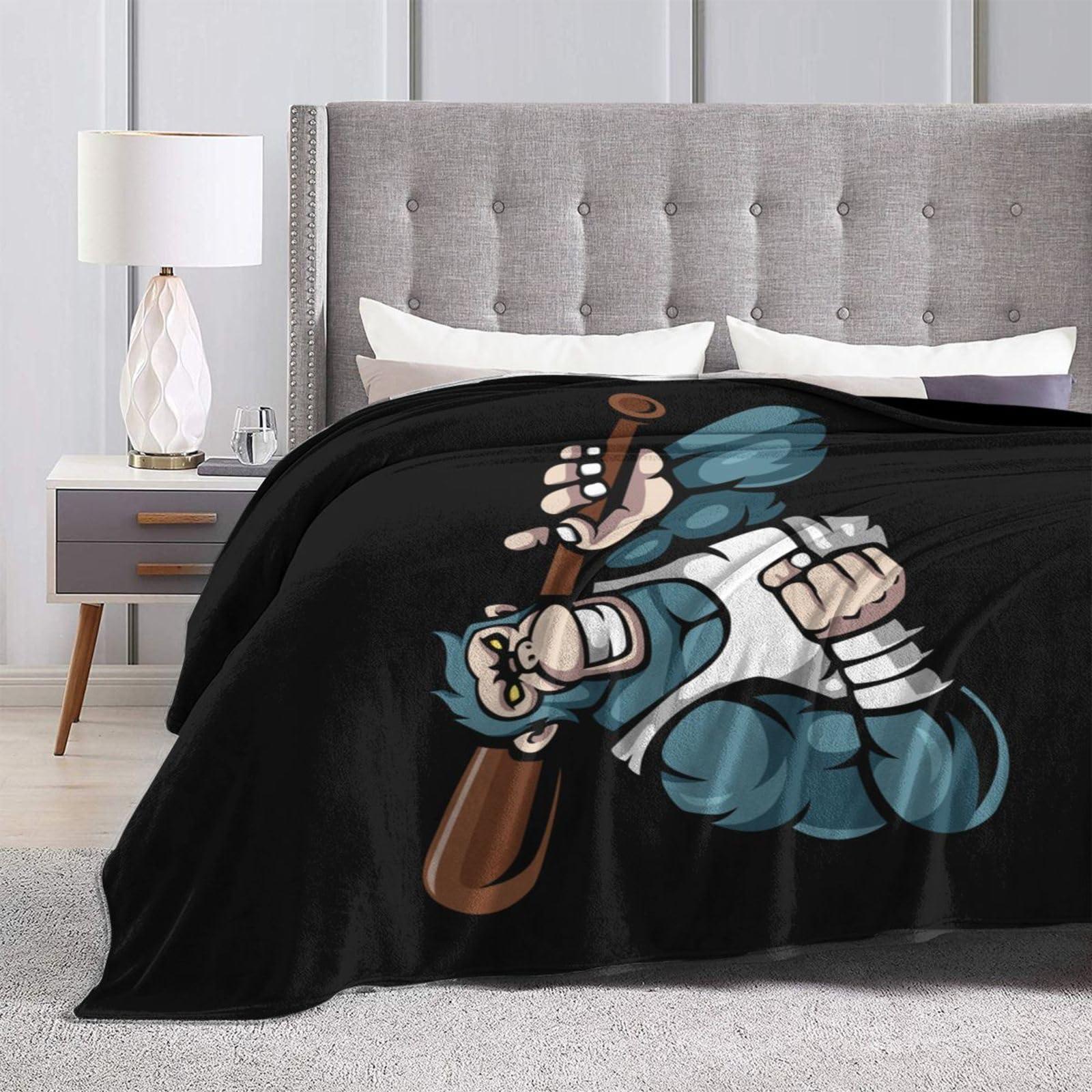 LIFANGMI Overbearing Monkey with Baseball Bat Throw Blanket for Couch Super Soft Cozy Chair Bed Blanket 40\"x30\" Flannel Throw Blankets
