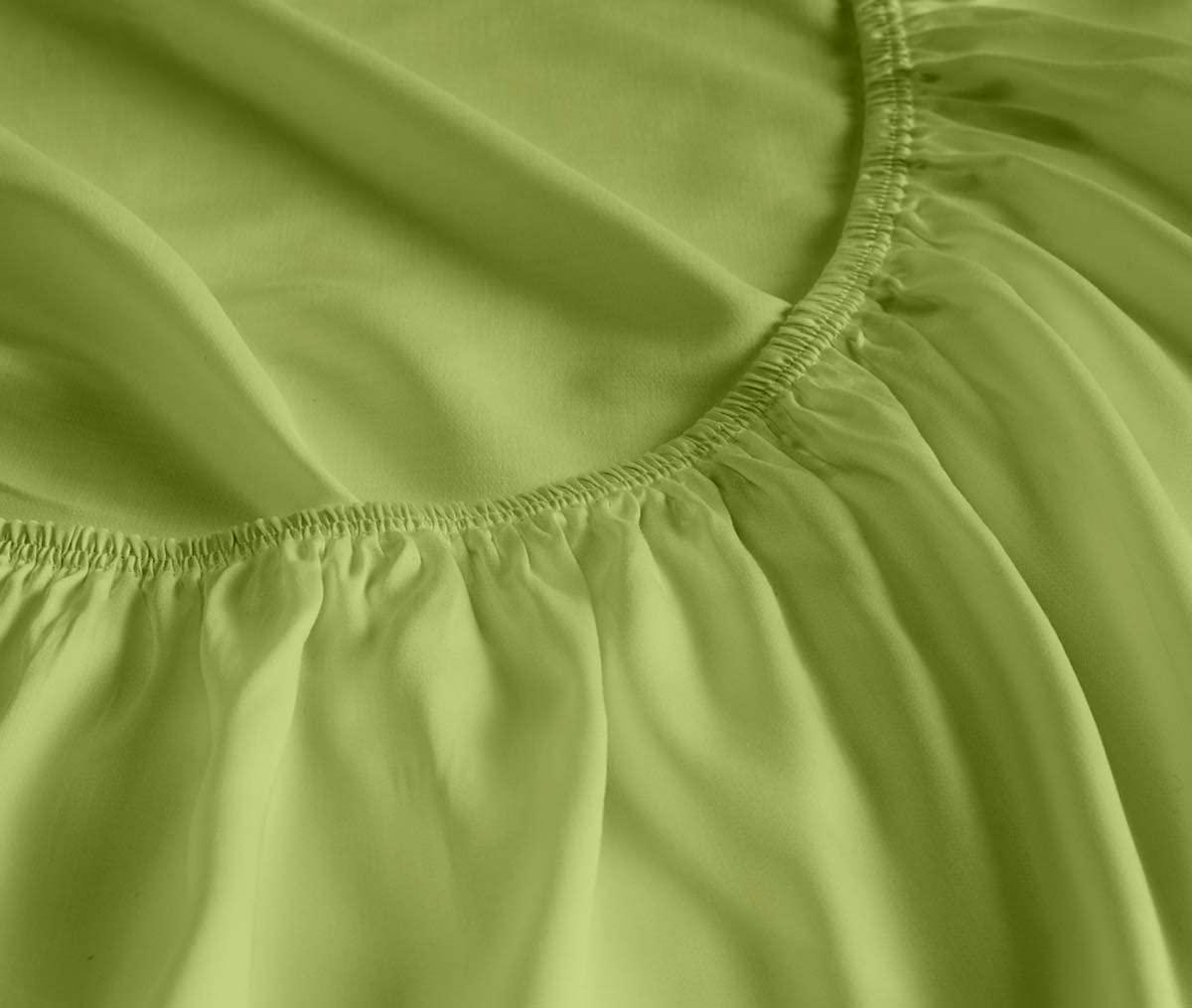 Cottingon Top Split King Sheets for Adjustable Bed, Split King Sheets for Adjustable Bed, Microfiber Split top King Sheets, Split Sheets for Sleep Number Beds 4 Pcs Set King 34\" (Sage)