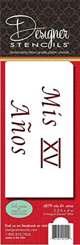 Designer Stencils Designer Stencils Mis XV Anos Cake Stencil, Beige/semi-transparent