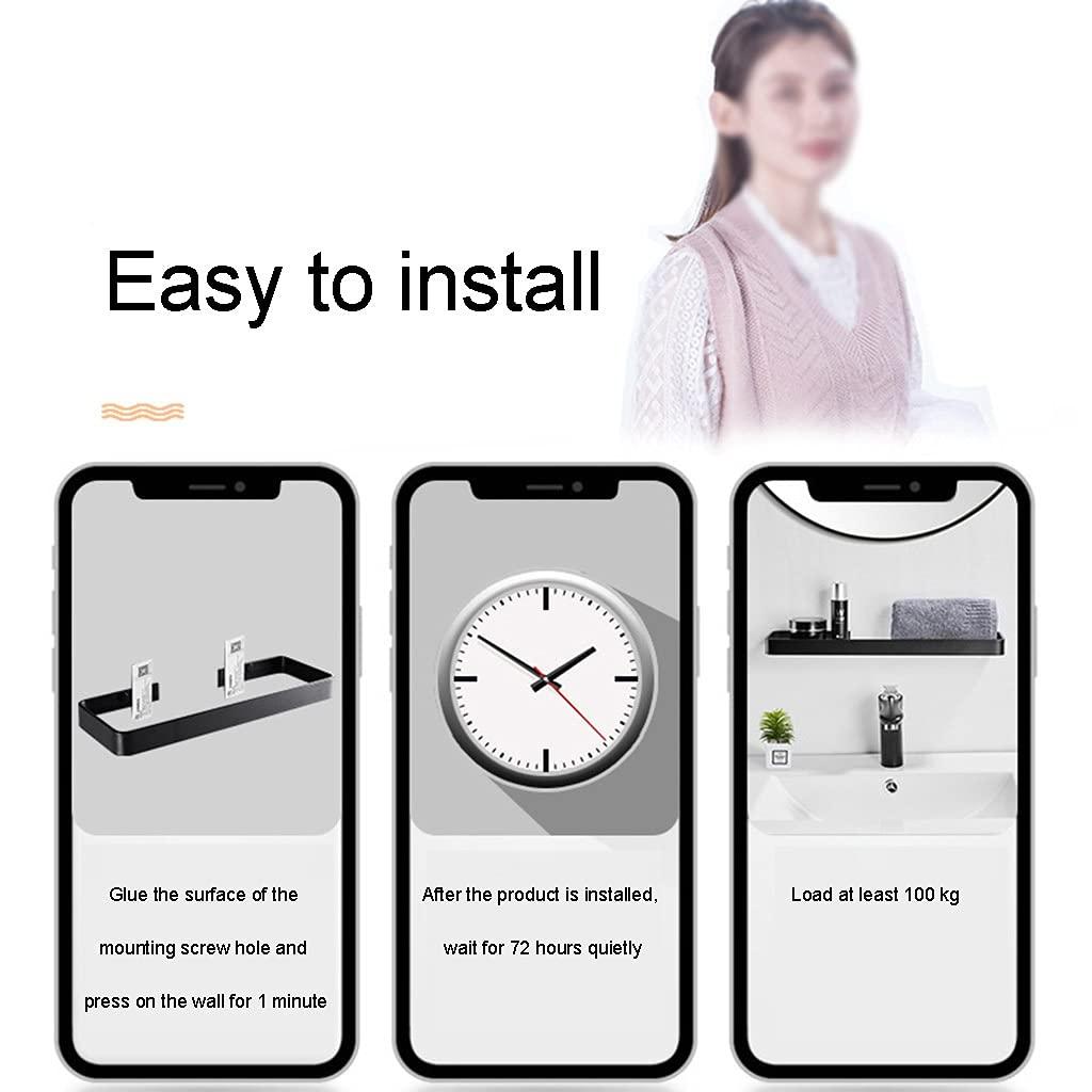 CUBANE Shower Shelf,Bathroom Corner ShelfShower Rack Basketerddcbb Bathroom glass shelf Black Shower Shelf Space Aluminum Glass Shelves Wall Mounted Shower Caddy Storage Organizer Bathroom Shelves Nail Free