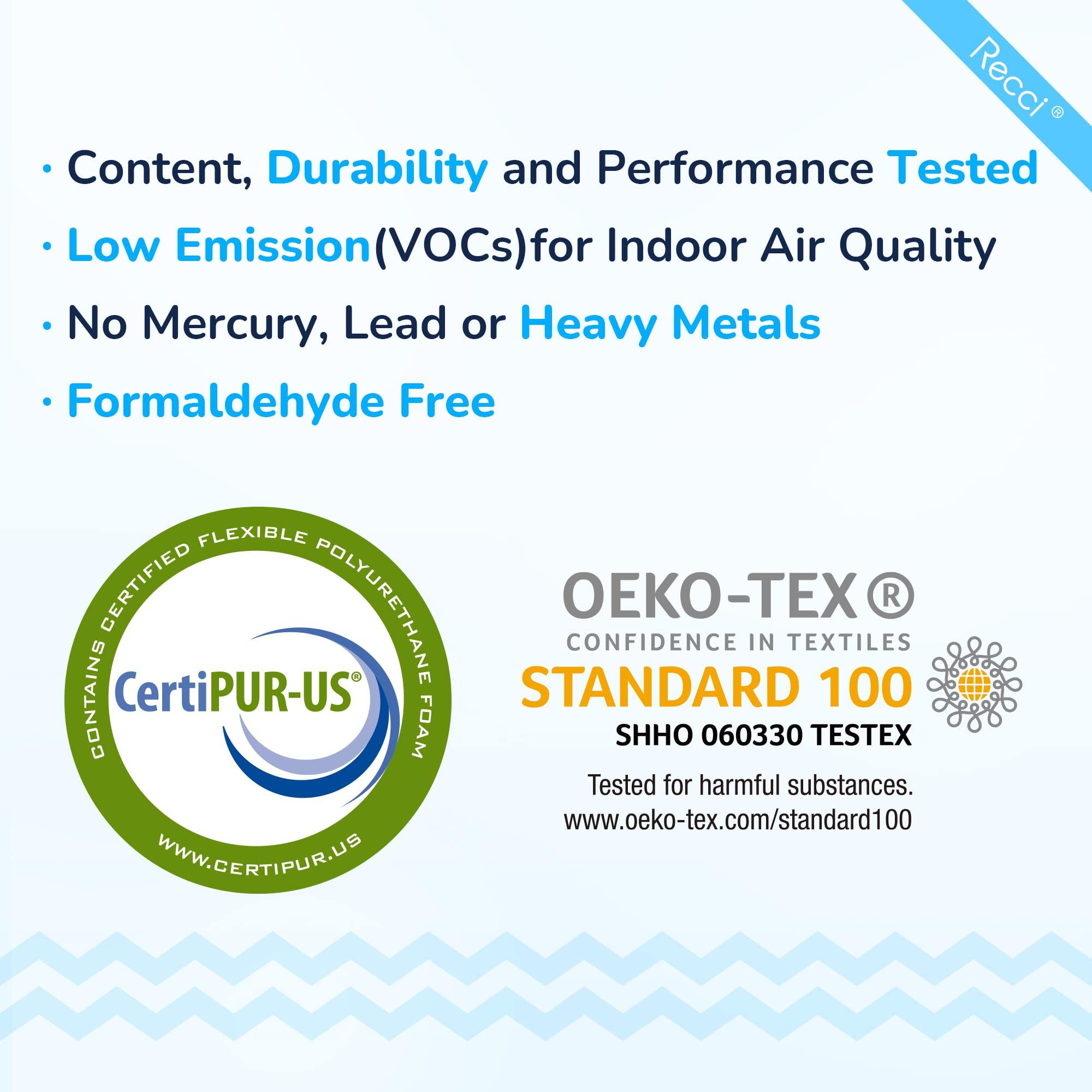 RECCI RECCI 3 Inch Twin XL Mattress Topper, Memory Foam Pressure-Relieving for Back Pain, Mattress Topper with Removable & Washable Cover for College Dorm, CertiPUR-US Certified, Twin XL