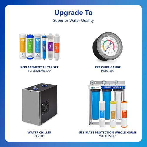 EXPRESS WATER Express Water 10 Stage Reverse Osmosis Alkaline Water Filtration System - Under Sink Water Filter with Faucet and Tank, 100 GPD