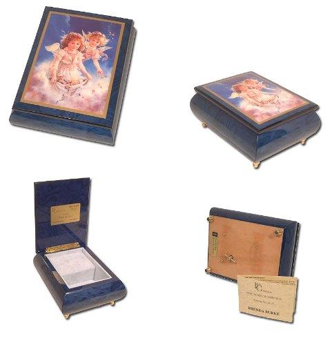 MusicBoxAttic One of a Kind Musical Jewelry Box with Beautiful Painting Petals of Love by Brenda Burke - Many Songs to Choose - Star Spangled Banner