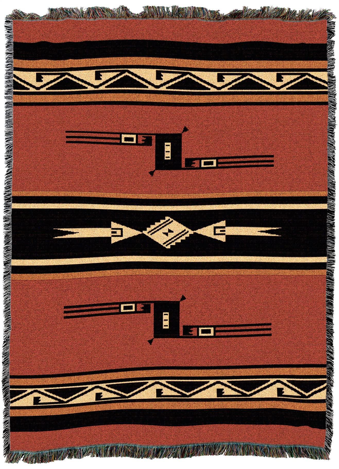 Pure Country Weavers Pure Country Weavers Mesquite Earth Blanket - Southwest Native American Inspired - Gift Tapestry Throw Woven from Cotton - Made in The USA (72x54)