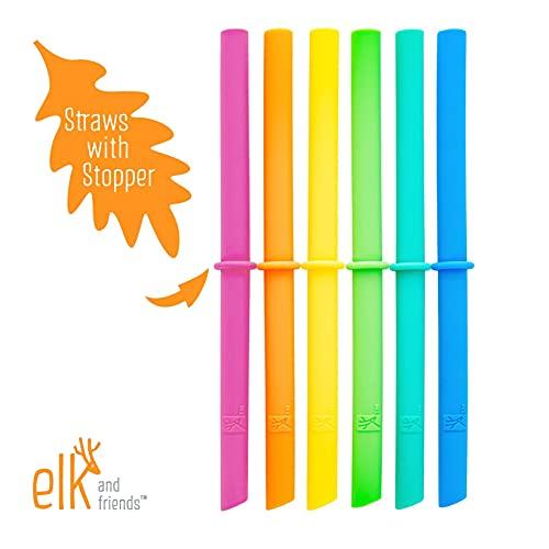 Elk and Friends Elk and Friends Kids & Toddler Cups | The Original Glass Mason jars 8 oz with Silicone Straws with Stoppers | Smoothie Cups | Spill Proof Sippy Cups for Toddlers