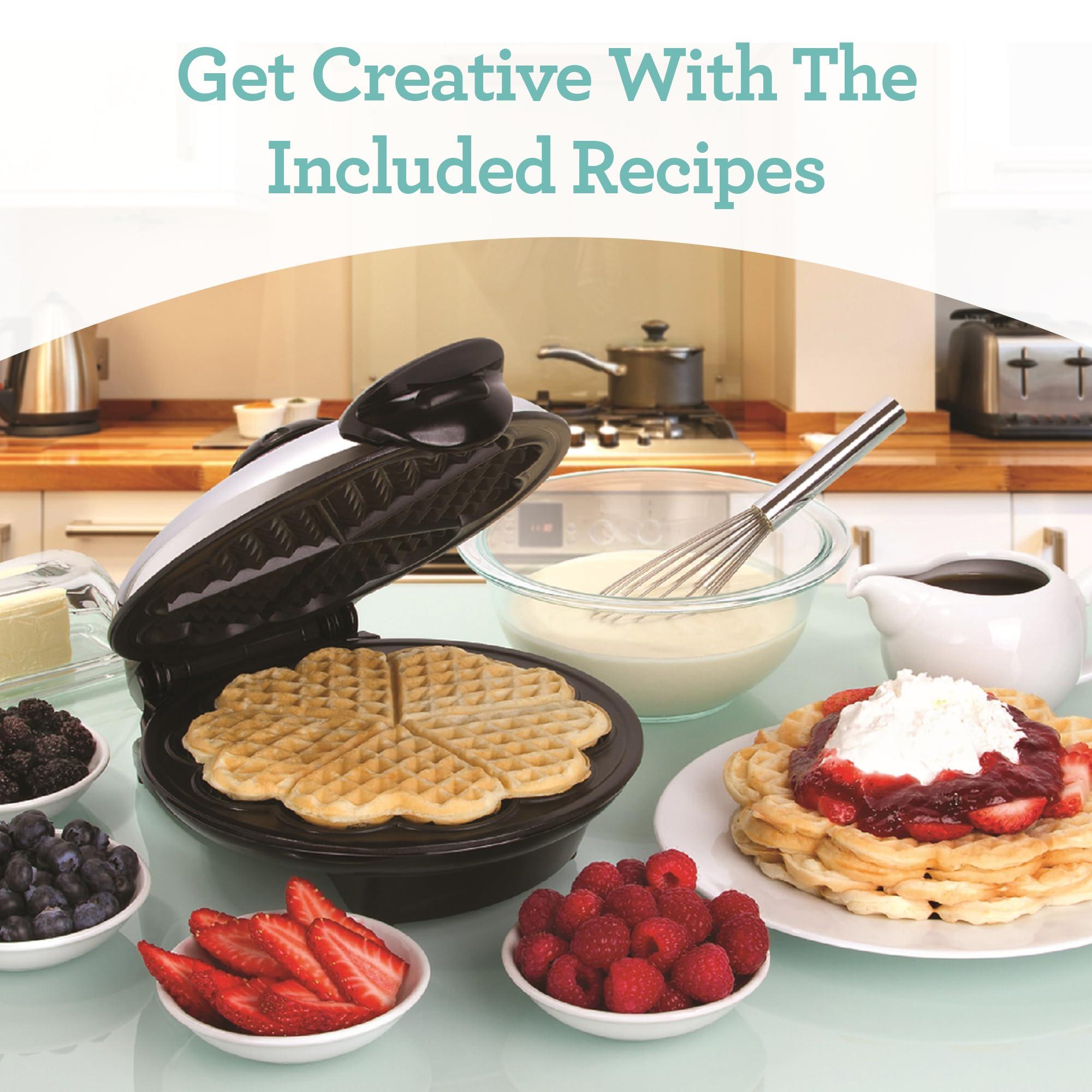 Euro Cuisine Euro Cuisine WM520 Heart Shaped Iron Waffle Maker - Eco-Friendly PTFE and PFOA Free Non Stick Plates, Perfect for V-Day & Special Occasions, 8-Inch