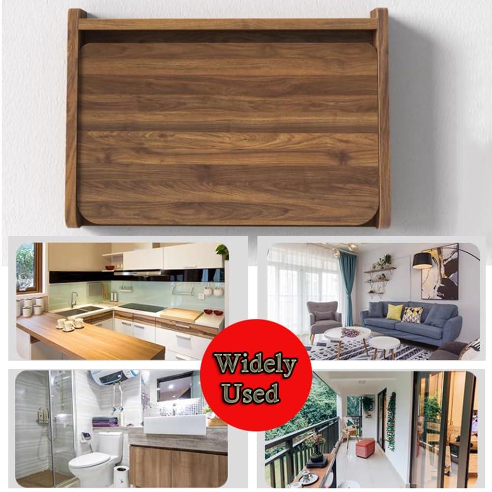 TGjan Direct Store Wall Mounted Drop Leaf Table, Fold Down Dining Table,Folding Floating Computer Desk, Small Workbench for Home Office Laundry Room (Color : Yellow, Size : 50x26cm/20x10in)