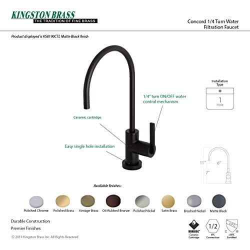 Kingston Brass Kingston Brass KS8192CTL Continental Water Filtration Faucet, 5-3/4 inch in Spout Reach, Polished Brass