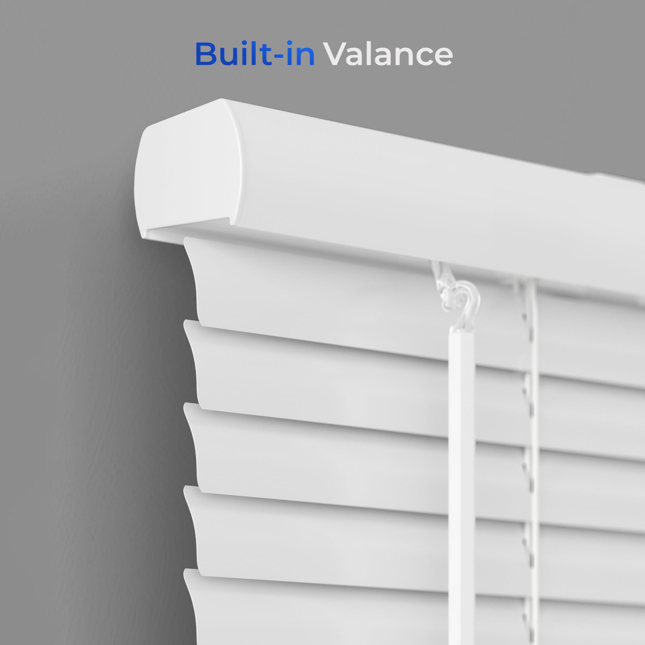 Lumino Cordless Room Darkening Mini Blinds for Indoor Windows - 67" W x 48" L - White, Over 1,400 Custom Sizes Starting at 9.97, 1" Vinyl Slats, Horizontal Window Blinds by Lumino
